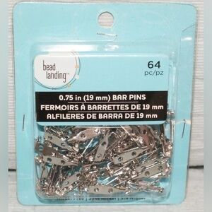 Bead Landing Bar Pins – 0.75” (64pcs) & 1” (60pcs) Silver Choose Size or Bundle
